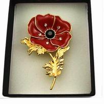 UK WWII Commemoration Red Poppy Brooch - Quality Assurance, Hot Seller! Zhenyao Jewelry