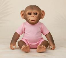 NPK 19 colių Pilno kūno vinilinė beždžionėlė Užbaigta Reborn kūdikio lėlė Gyvybingas kūdikis 3D tapyba Kūdikio žaislas 48CM sidabras