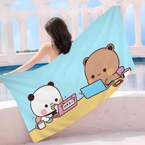 Cute Bubu Dudu Beach Towel Colorful Bath Towels for Girl Microfiber Quick Dry Custom Sand Free Beach Yoga Spa Gym Pool 70cm×140cm