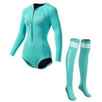 Womens 2mm Neoprene Shorty Wetsuit Snorkeling Surfing Diving UV Protection Warmth Summer Winter Small šviesiai mėlyna spalva