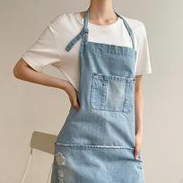 Chef Apron Denim Tall Bib Work for DIY Ceramic Sculpture Art Working Artist Chefs B