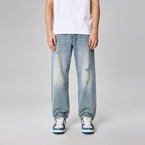 New Spring and Summer Jeans Classic Micro-cone-free Straight-leg Contrasting Jeans 28 mėlyna