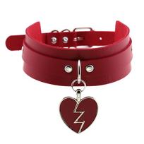 Black Punk Heart Choker Collar Goth Fashion Necklaces  Kawaii Leather Choker Women Girls  Rock  Harajuku Emo Gothic Jewelry