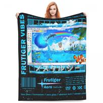 Frutiger Aero Fashion Collection Warm Soft Blanket Plush Throw Blanket Novelty Couch Chair Flannel Bedspread Sofa Bed Cover 30x40in
