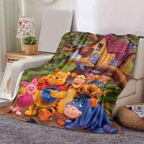 1 vnt., Pūkuotuko ir draugų medžio namelio pledas Namų dekoras, Sofa, Lauke, Dovana draugams, Miegamasis, Svetainė, Kelionės 80cmx120cm