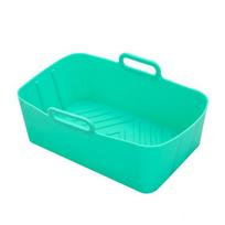 Silicone Air Fryer Liner Food Grade Non-Stick Mat Heat Resistant Reusable Baking Pan Liner Dishwasher Safe Fryer Basket šviesiai žalios spalvos