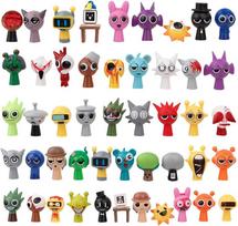 Sprunki Figures, Dolls, Blocks, Toys, Collectible Dolls, 4-5cm Tall, 24-Piece Set, Pre-painted (48-Piece Set) gray
