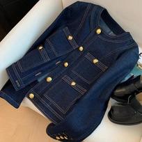 Women's Vintage Denim Jacket Spring Button Up Korean Fashion Blue Chic Bomber Outwear Casual Ropa De Mujer S tamsiai mėlyna spalva