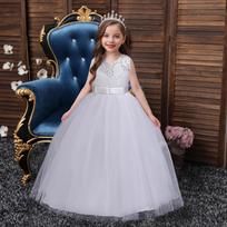 Baihui Children's Clothing Children's Dress Princess Dress Long Medium and Large Children's Dress Halloween Princess Dress 120cm balta