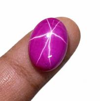 Oval Star Ruby Cabochon Loose Gemstone Mixed Sizes Natural Star Ruby for Ring Jewelry 1 Piece rožinė