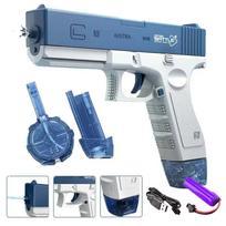 High Pressure Electric Water Gun Automatic Water Spray Toys for Kids Outdoor Summer Pool Games Fun Gift gray