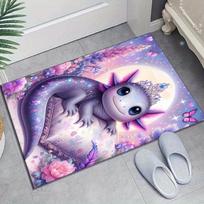 Crystal Velvet Axolotl Printed Area Rug for Bedroom And Living Room Home Decoration, Non-Slip Mat for Bedside. 60cm x 90cm