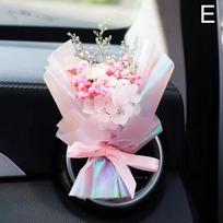 Valentine's Day Dried Flowers Bouquet Auto Perfume Air Vent Clip Mini Bouquet Eternal Flower Car Interior Ornament Holiday Gifts