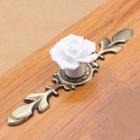 Vintage Ceramic Rose Closet Dresser Knob Handle Cupboard Cabinet Drawer Pull S balta