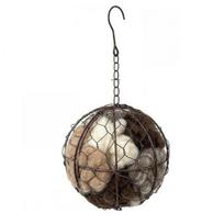 Handmade Alpaca Fiber Bird Nest for Garden Natural Biodegradable Nest Refill Weather-Resistant Metal Frame Easy Refillable Garden Bird Nesting 1pc