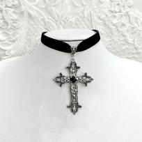 New Arrival Cross Pendant Choker Gothic Style Punk Cross Bead Grunge Look Women's Jewelry Gift Idea juoda