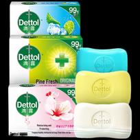Dettol Antibacterial Soap 3-Pack (Moisturizing, Pine, Mint) blue