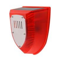 Waterproof Solar Alarm Solar-powered Security Alarm Siren Solar Lamps  Garage Security raudona