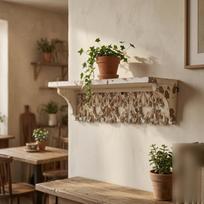 Ornate Wall Shelf Carved Antique Distressed Finish Room Highlight