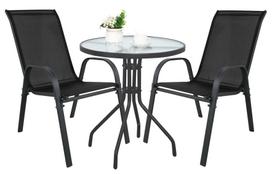 Salos apvalus stalas 60cm + 2x Sofia kėdė juoda
