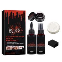 Halloween Fake Blood Makeup Set, Simulated Makeup Effect, Cosplay Stage Makeup Props, Holiday Party Makeup
