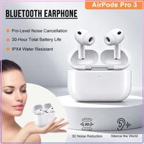 Type-C Fast Charging Bluetooth Earphones AirPods Pro 3 ANC Touch Control Auto Connect 30H Playtime Wireless Headphones HD Talk Portable Earbuds balta