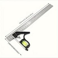 Adjustable Iron Right Angle Ruler Set - Multifunctional Measuring Tool with Combination Square for Woodworking, Carpentry, and Craftsmanship