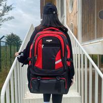 Large Capacity Travel Bag Business Trip Luggage Waterproof Hiking Backpack Outdoor Sports Durable Rucksack raudona