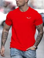 Men's and women's summer cotton bird print fashion casual loose short sleeve street style clothing design S