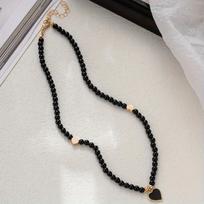 Bohemian handmade beaded heart-shaped decorative necklace for women's vacation accessories juoda