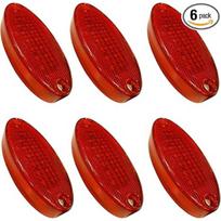 APSMOTIV Front Raised Cab Roof Marker Light 6PCS trailer 24V LED Side Marker Clearance Lights Red for semi truck Freightliner cargo Universal Fit raudona