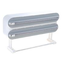 Magnetic Storage Rack for Film Cutter Durable Plastic Wrap Dispenser with Cutter pilka spalva