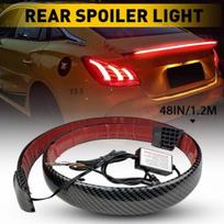 Universalus LED šviesos dekoras Automobilio galinis stabdžių žibintų juostelė Galinio spoilerio lūpos apdailos dekoras brown
