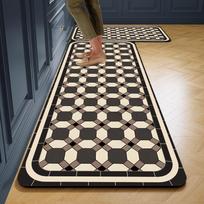 New Kitchen Rugs Floor Mat Kitchen Mats Set Non-Slip Washable,Indoor Doormats Area Rugs for Kitchen Bedroom Bathroom Carpet 20 x 30 cm 1pc šalta pilka spalva