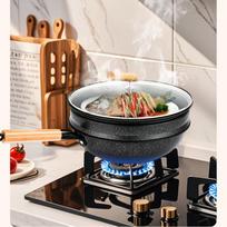 Haolaibao Obsidian Maifan Stone Non-stick Wok with Steamer