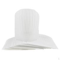 20x Adjustable Disposable Chef Cap Baker Cater Food Serving White Round 9 Inch