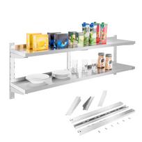 Double steel wall shelf, adjustable, 160cm
