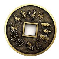 Chinese zodiac 12, dragon, tiger, rabbit, dog, relief commemorative medal, hollow out, ancient bronze, commemorative coin, coin, gold coin