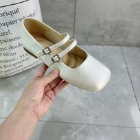 Flat-soled single shoes women's 2025 summer new models with skirts, soft-soled Doudou shoes, French Mary Jane women's shoes, silver small leather sh 35