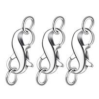 3x Figure Eight Lobster Clasp Double Opening Necklace Bracelet Extender Closures sidabras