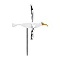 Seagull Windmill Garden Stake Outdoor Flying Bird Wind Spinner Plastic Seagull Animal Whirligig Ornament for Lawn Yard Decor Haku