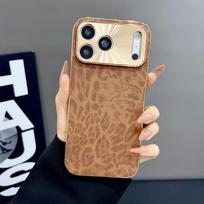 Leopard Print Electroplated iPhone 12/13/14 ProMax Case, Anti-fall Cover 12ProMax white