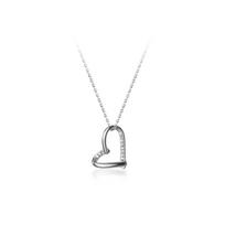 Sterling Silver Romantic Korean Heart Love Pendant Choker Necklace for Women Fashion Weddings Partiy Jewelry Gift sidabras