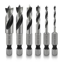 6 Pieces HSS Brad Point Stubby Drill Bit Set for Home Daily Decoration Portable 1