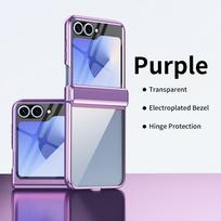 Transparent With Tempered Glass Protective Film Case For Samsung Z Flip 6 Galaxy Z Flip 5 Spring Hinge Scratch-resistant Cover For Z Flip 6