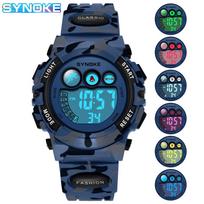 SYNOKE Kids' Waterproof Sport Watch with 7-Color Night Light