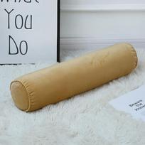 Soft Velvet Cylindrical Pillowcase Living Room Round Bolster Pillowcase Long Cushion Cover Bed Sofa Roll Neck Back Headrest 15x60cm