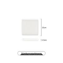 Gold-Rimmed Rectangular Ceramic Dessert and Sushi Plate white