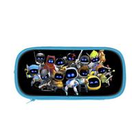 Astro Bot Themed Nylon Dual Compartment Pencil Bag With Space Robot Design For Children Style A