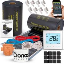 Šildymo plėvelės rinkinys Ir Cronos Graphene 220W/M2 50cm - 8m² + Termostatas Ac605H-Wifi Baltas